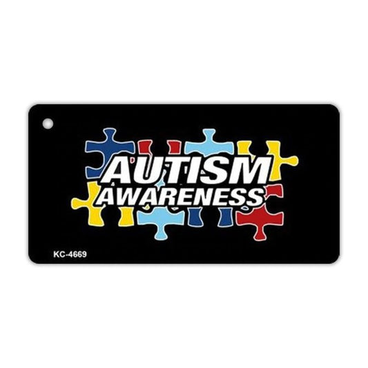 Keychain, Metal, Autism Awareness (Puzzle Pieces), 3