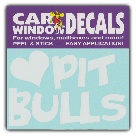 Decal, Window Decal, I Love Pit Bulls, 4.5