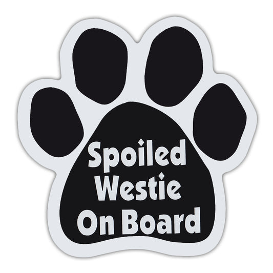 Magnet, Dog Paw, Spoiled Westie On Board, 5.5