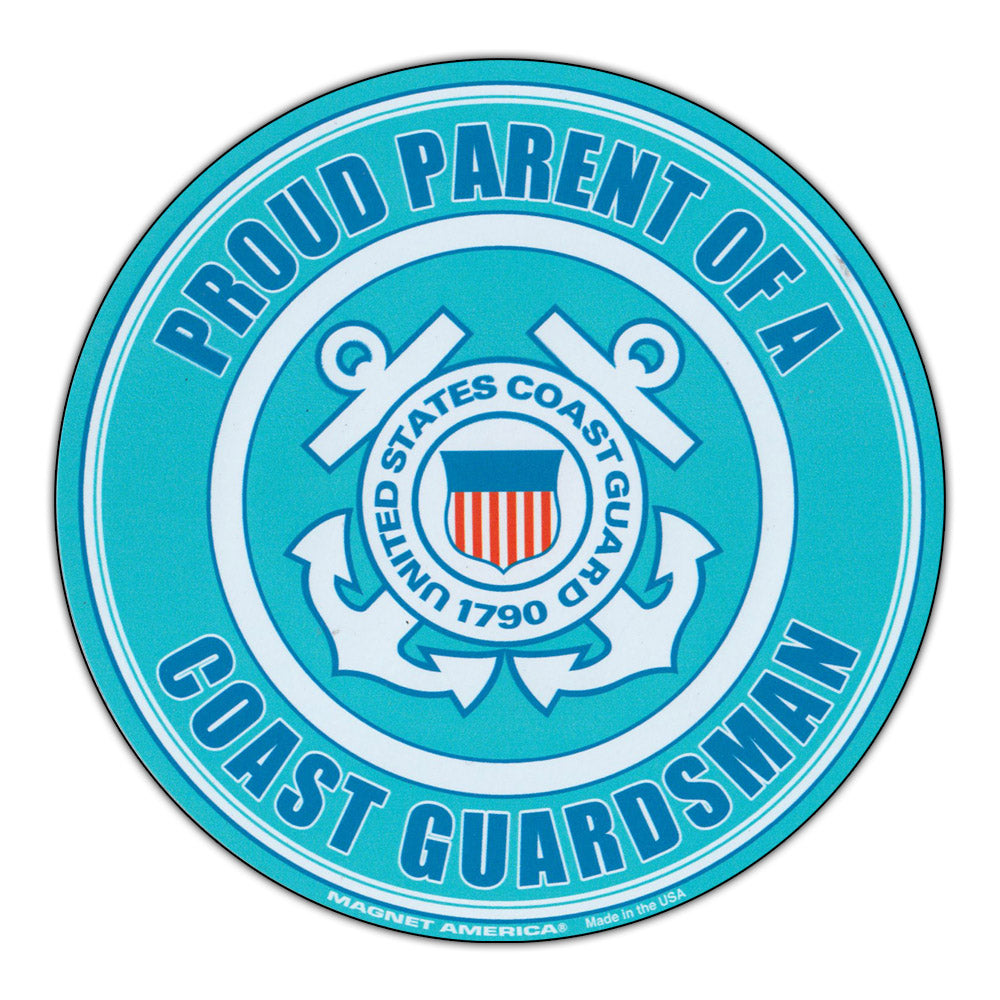 Round Magnet - Proud Parent U.S. Coast Guard