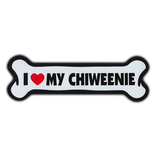 Magnet, Giant Size Dog Bone, I Love My Chiweenie, 10