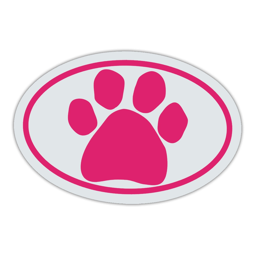 Oval Magnet - Pink Paw