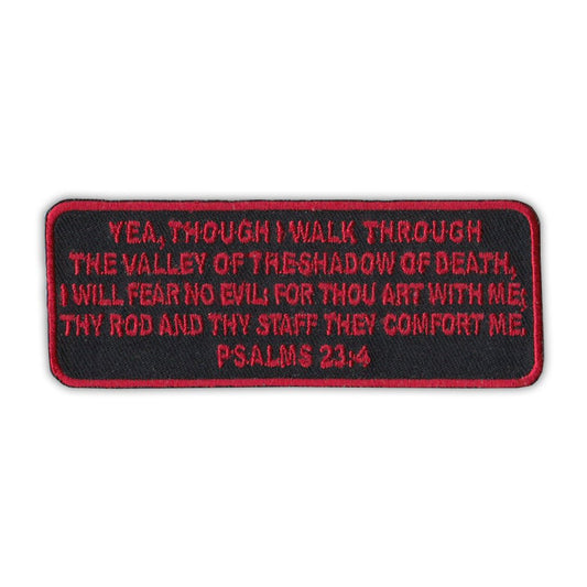 Patch, Embroidered Patch, Walk Through The Valley Shadow of Death, Psalms 23:4, 4