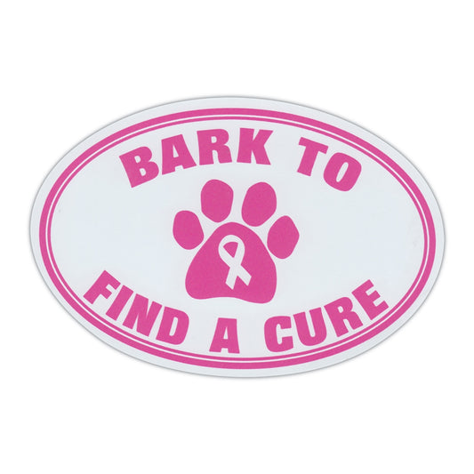 Magnet, Oval, Bark To Find A Cure (Breast Cancer Awareness), 6