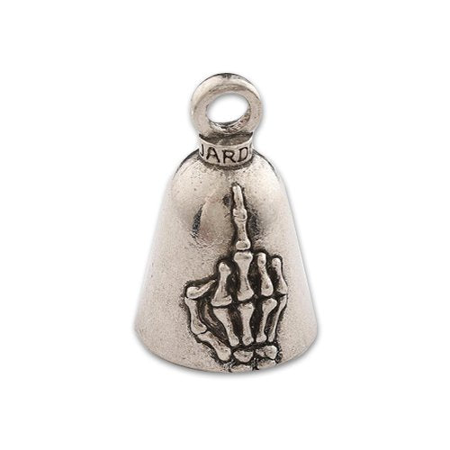 Guardian Bell, Metal, Skeleton Middle Finger, Motorcycle Good Luck Bell, .75