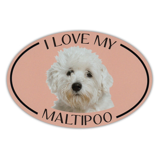 Magnet, Oval, I Love My Maltipoo, 6