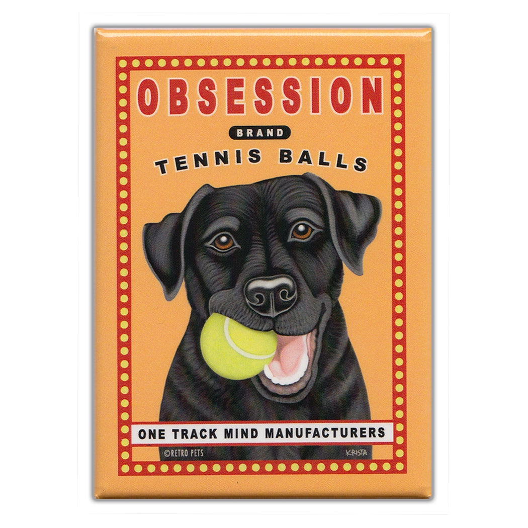 Refrigerator Magnet - Black Lab Obsession Brand Tennis Balls