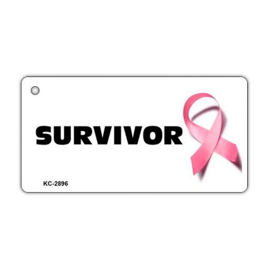 Keychain, Metal, Breast Cancer Survivor (Pink Ribbon), 3