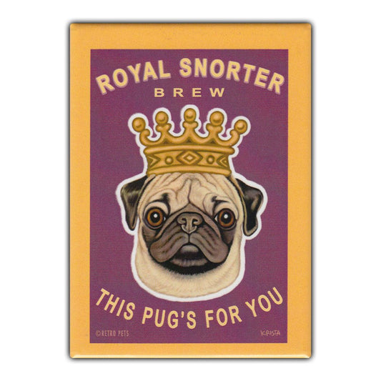 Magnet, Refrigerator Magnet, Royal Snorter Brew (Beer), Pug, 2.5