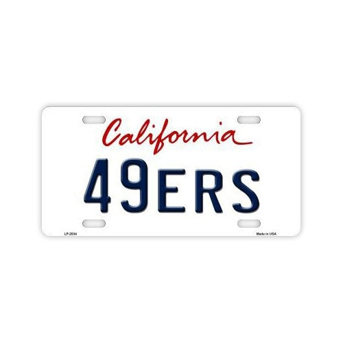 License Plate, Metal Vanity Tag Cover, San Francisco 49ers, 12