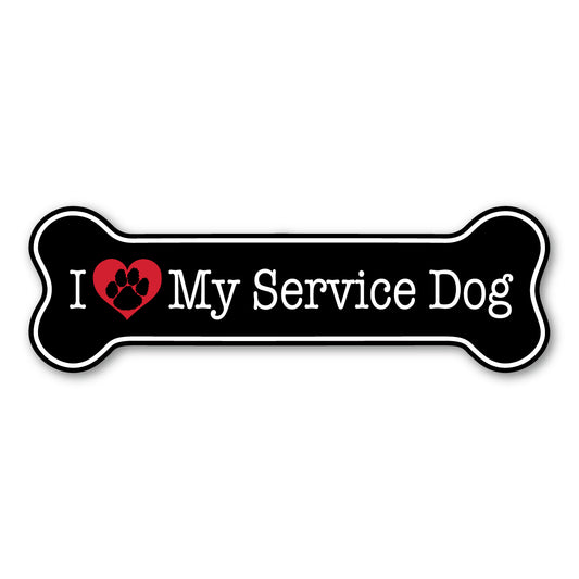 Magnet, Bone Magnet, I Love My Service Dog, 7