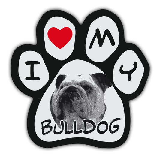 Magnet, Picture Paw, I Love My Bulldog, 5.5
