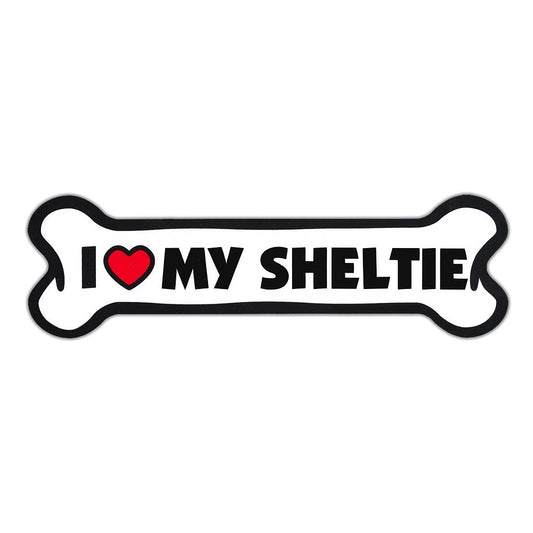 Magnet, Giant Size Dog Bone, I Love My Sheltie, 10