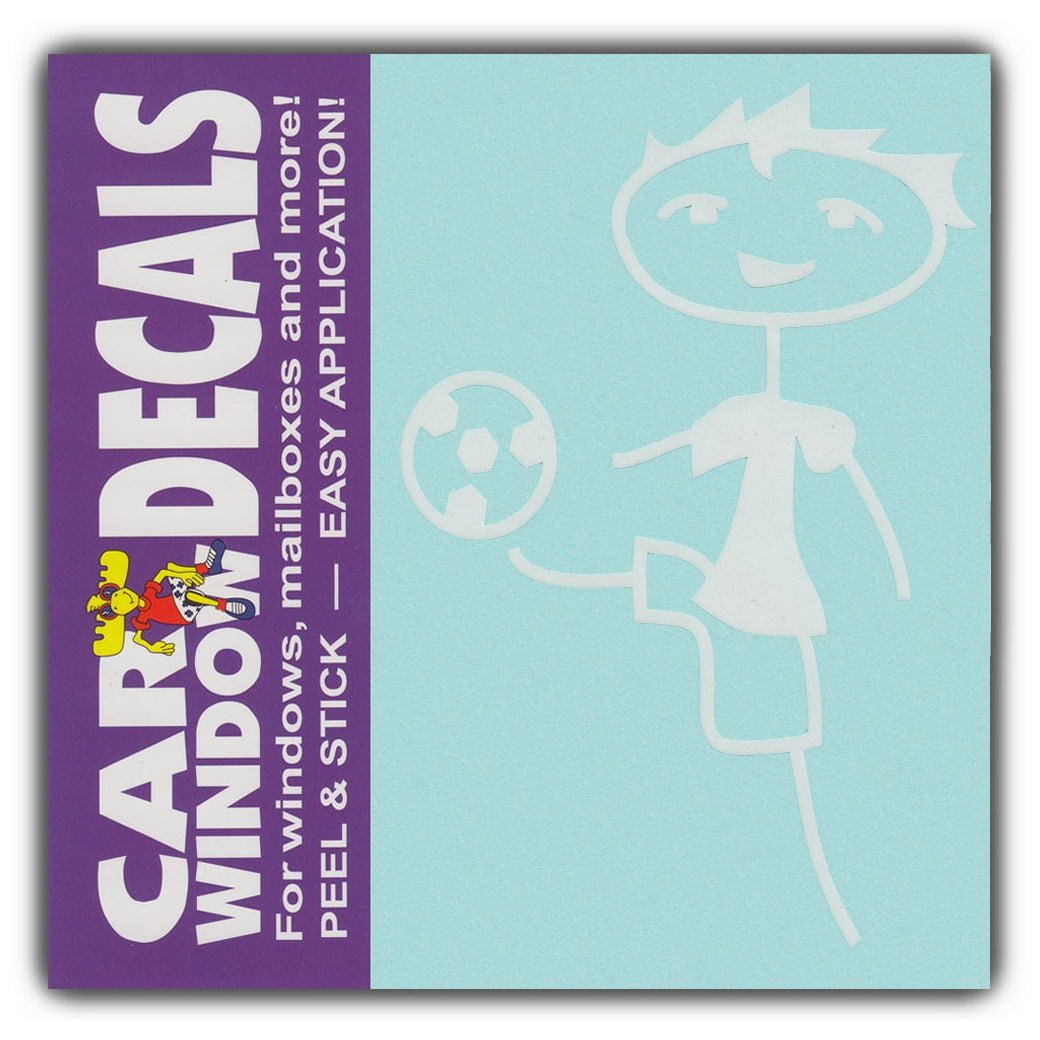 Window Decal - Soccer Boy (4" Tall)