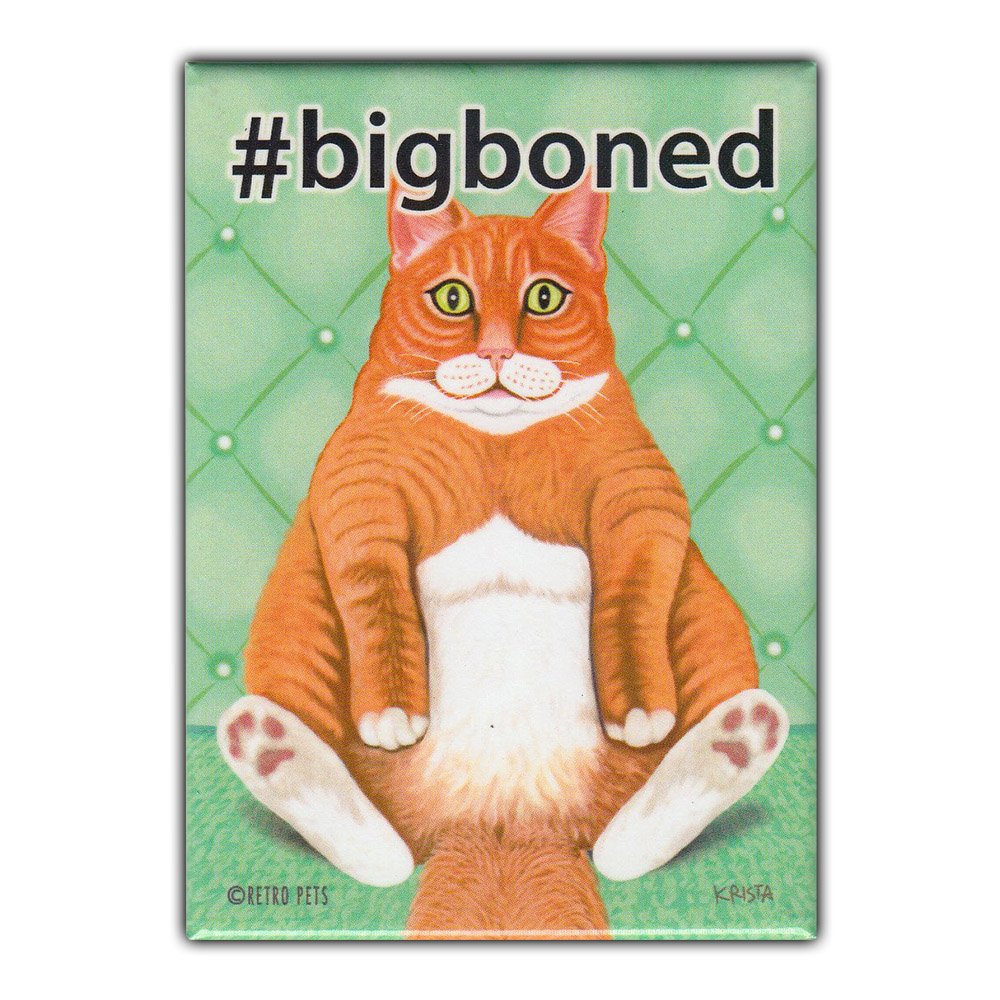 Refrigerator Magnet - #bigboned (Tabby Cat)