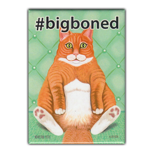 Magnet, Refrigerator Magnet, #bigboned (Tabby Cat), 2.5
