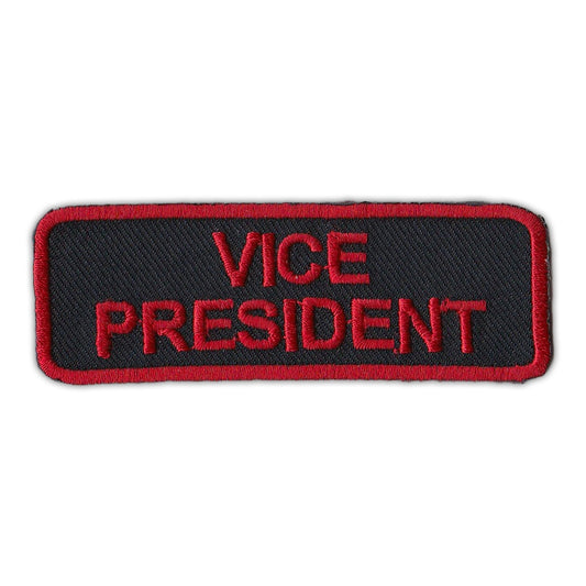 Patch, Embroidered Patch, Vice President Club Patch, Red/Black, 3