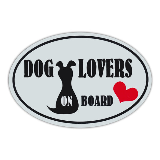 Magnet, Oval, Dog Lovers On Board, 6