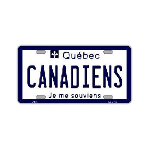 License Plate, Metal Vanity Tag Cover, Montreal Canadiens, 12