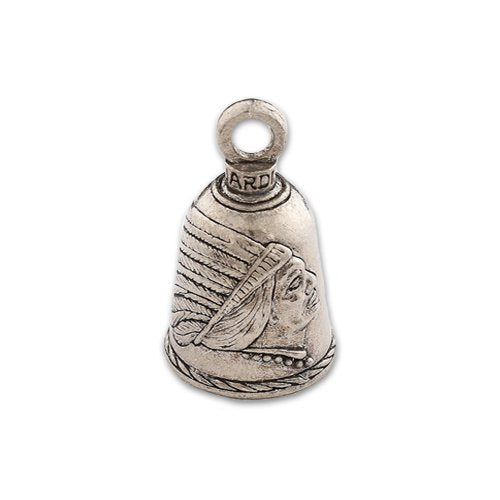Guardian Bell, Metal, Indian, Headdress, Native American, Feathers, Motorcycle Good Luck Bell, .75