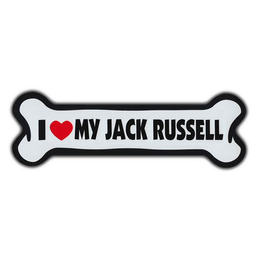 Magnet, Giant Size Dog Bone, I Love My Jack Russell, 10