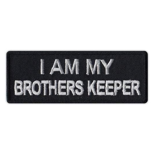Patch, Embroidered Patch, I Am My Brother's Keeper (Black/Silver), 4