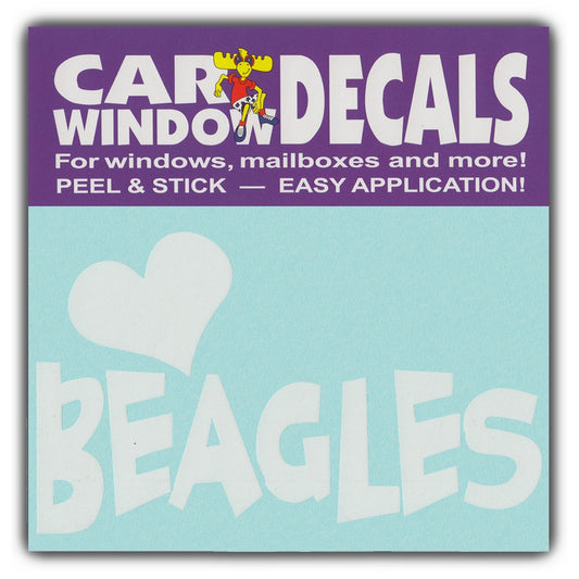 Decal, Window Decal, I Love Beagles, 4.5