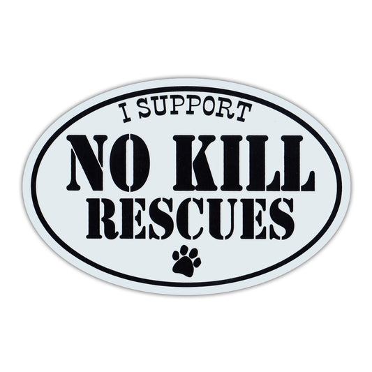 Magnet, Oval, I Support No Kill Rescues, 6