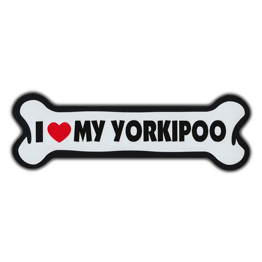 Magnet, Giant Size Dog Bone, I Love My Yorkipoo, 10