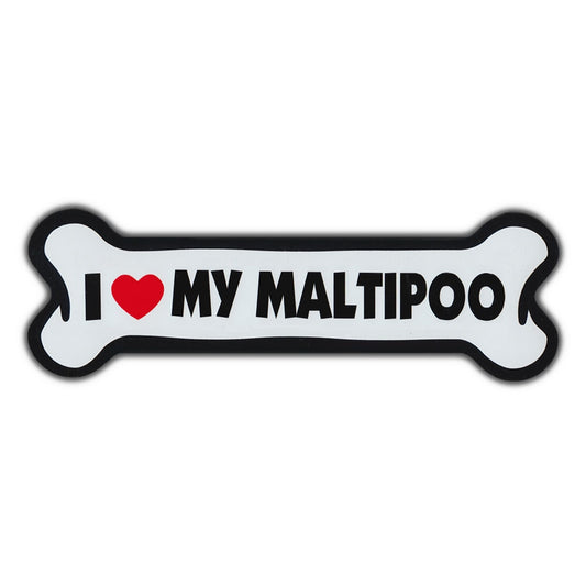Magnet, Giant Size Dog Bone, I Love My Maltipoo, 10