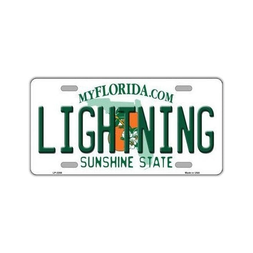License Plate, Metal Vanity Tag Cover, Tampa Bay Lightning, 12