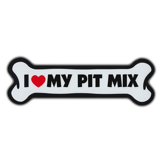 Magnet, Giant Size Dog Bone, I Love My Pit Mix, 10