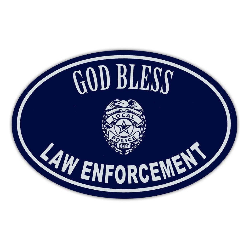 Oval Magnet - God Bless Law Enforcement