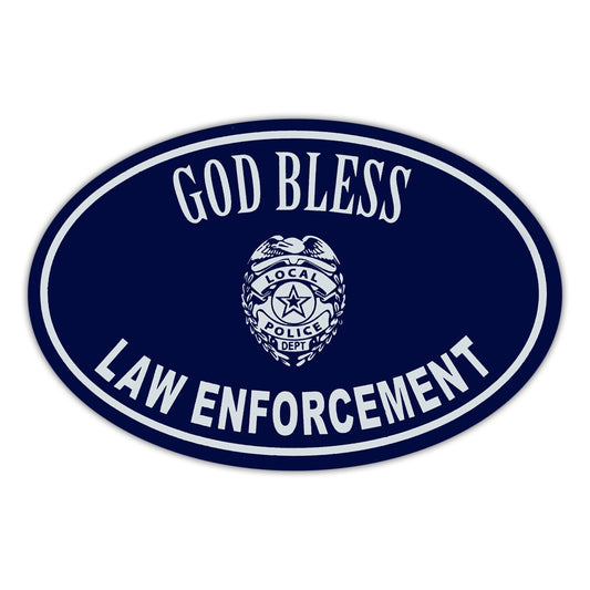 Magnet, Oval, God Bless Law Enforcement, 6