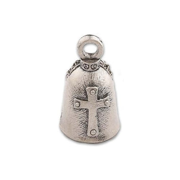 Guardian Bell, Metal, Jesus Christ, Crown of Thorns, Cross, Motorcycle Good Luck Bell, .75