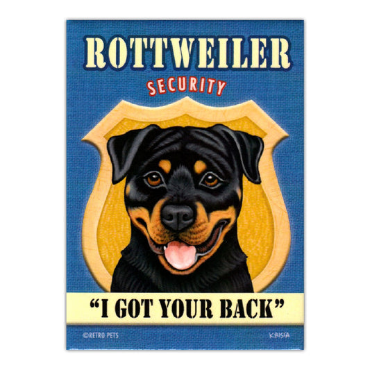 Magnet, Refrigerator Magnet, Rottweiler Security, 2.5