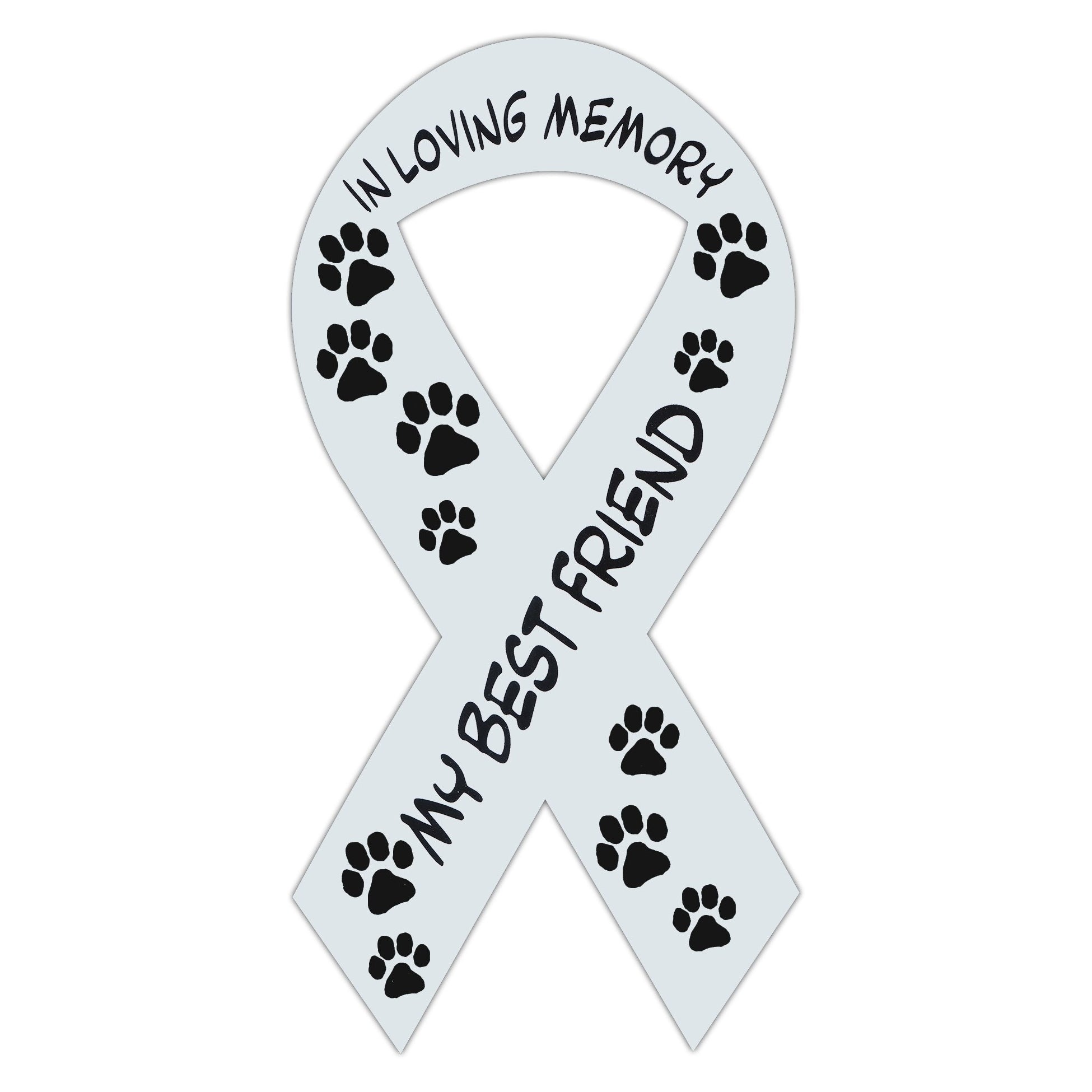 Ribbon Magnet - In Loving Memory My Best Friend (White)