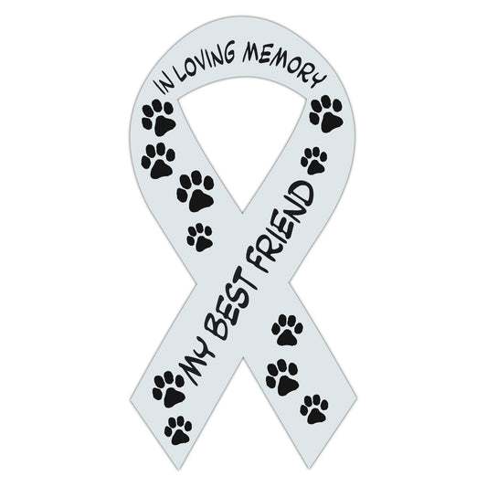 Magnet, Ribbon, In Loving Memory My Best Friend (White), 4