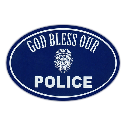 Magnet, Oval, God Bless Police - Support Law Enforcement, 6