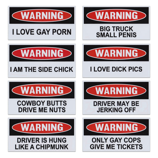 Magnets, Funny Warning Magnets, Set of 8, Practical Jokes, Gags, Pranks, 6