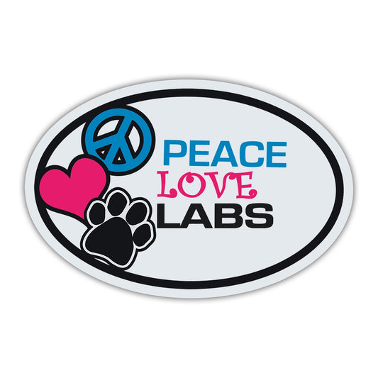 Magnet, Oval, Peace, Love, Labs, 6