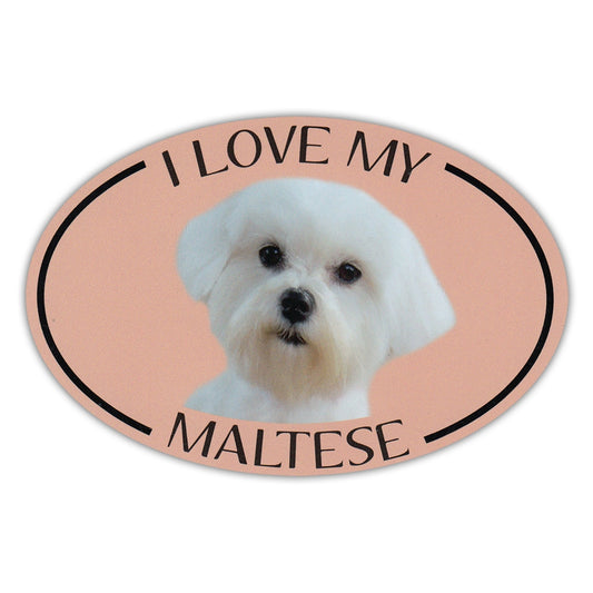 Magnet, Oval, I Love My Maltese, 6