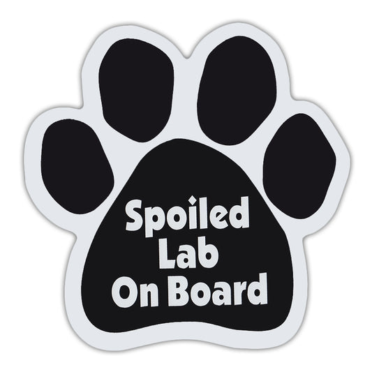 Magnet, Dog Paw, Spoiled Lab On Board, 5.5