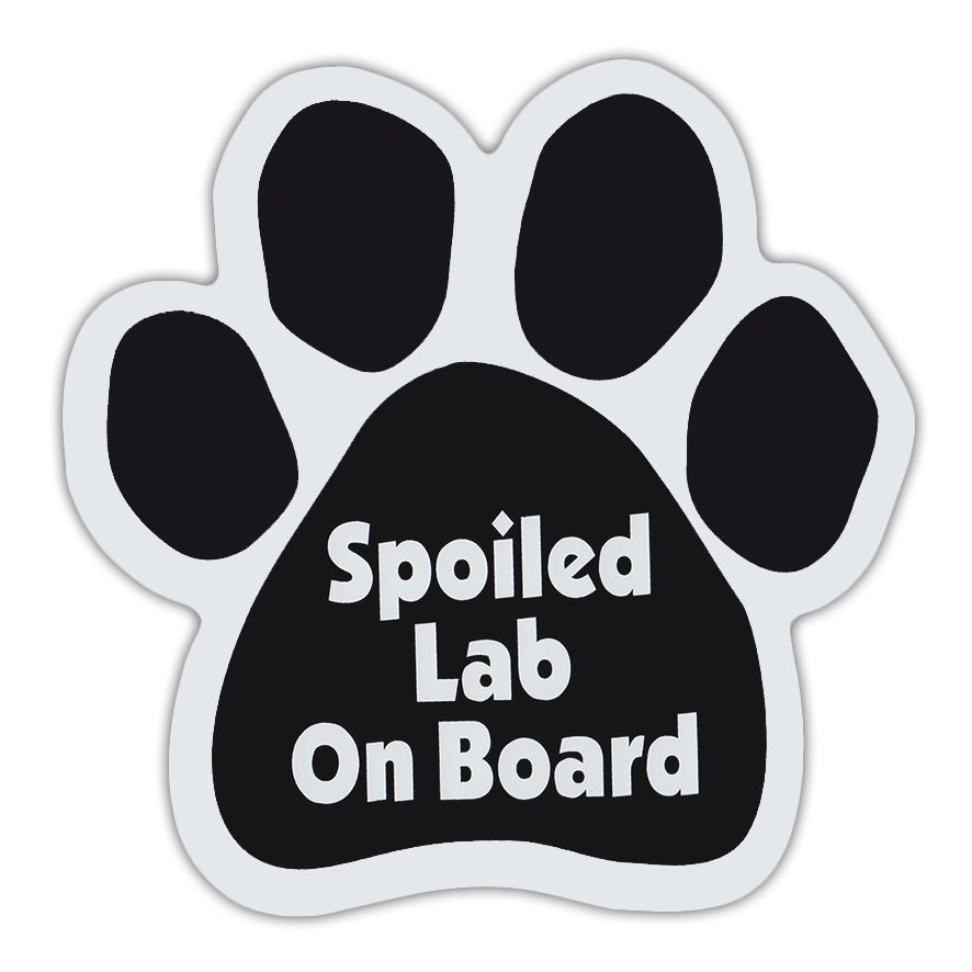 Dog Paw Magnet - Spoiled Lab On Board