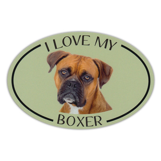 Magnet, Oval, I Love My Boxer, 6
