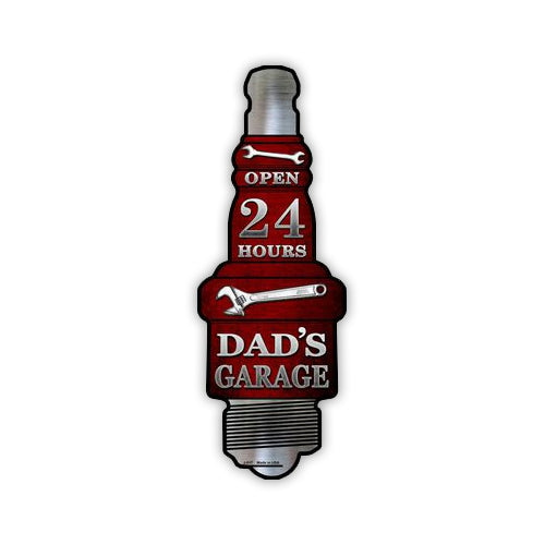 Aluminum Metal Sign - Dad's Garage (6" x 17")