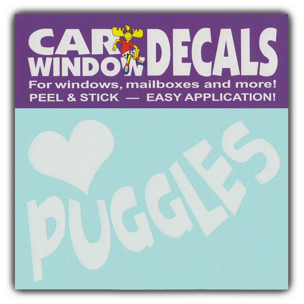 Window Decal - Love Puggles (4.5" Wide)