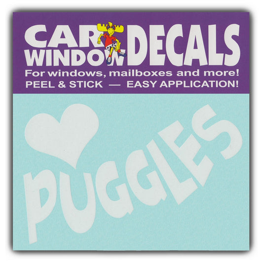 Decal, Window Decal, Love Puggles, 4.5