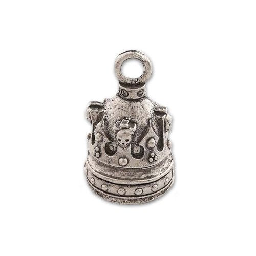 Guardian Bell, Metal, Crown of Skulls, Motorcycle Good Luck Bell, .75" x 1"