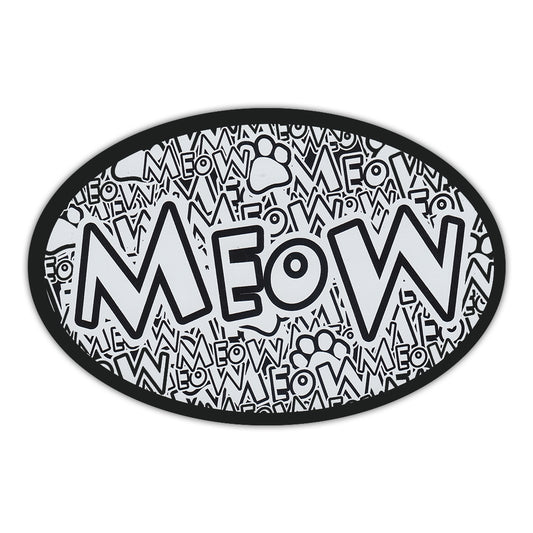 Magnet, Oval, Meow, 6